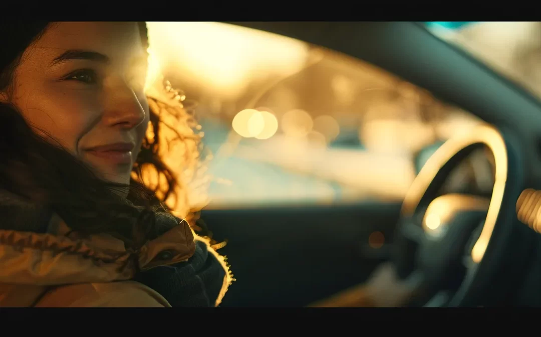 a person sitting in a car with an instructor next to them.