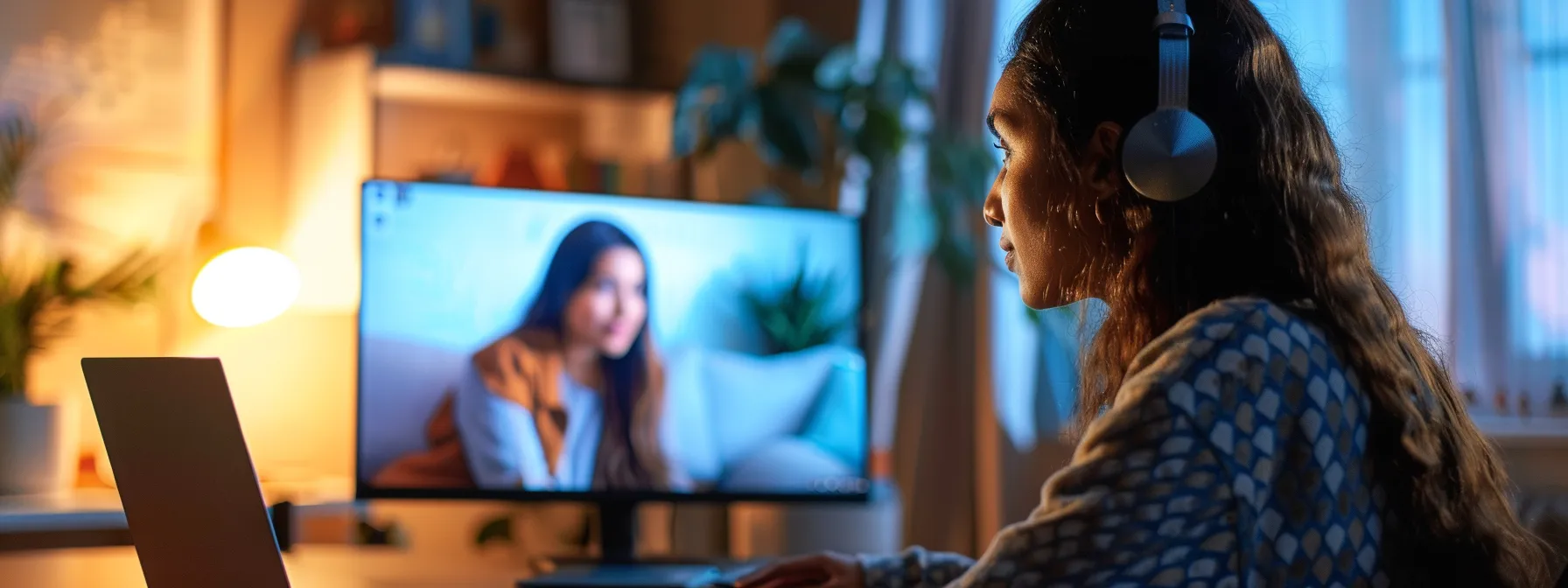 a student receiving online support from an instructor during an online course.