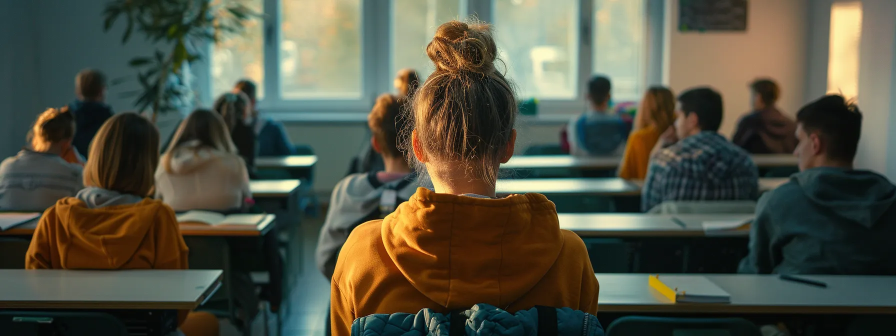 a group of people studying for specialized driving licenses in a classroom setting.