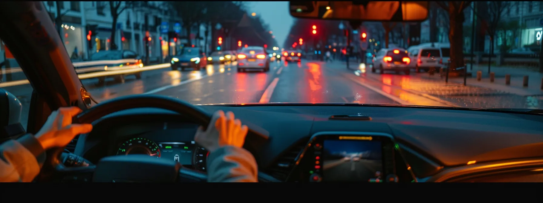 a driver successfully navigating a tricky intersection during a road test.