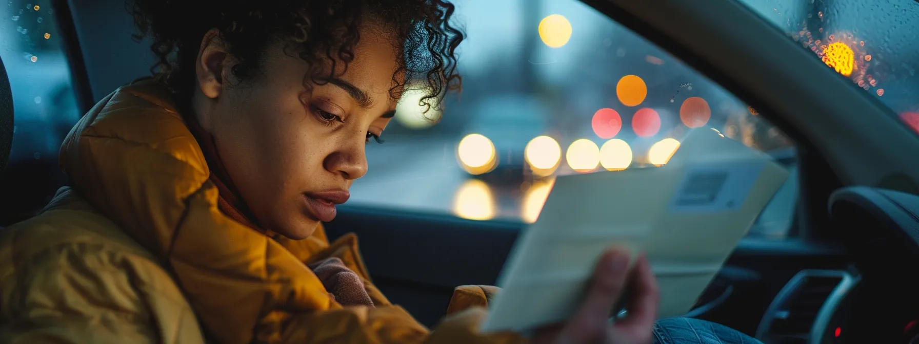 a person anxiously checking their email for their dmv test results, reflecting a pivotal moment in their journey to obtaining a driver's license.