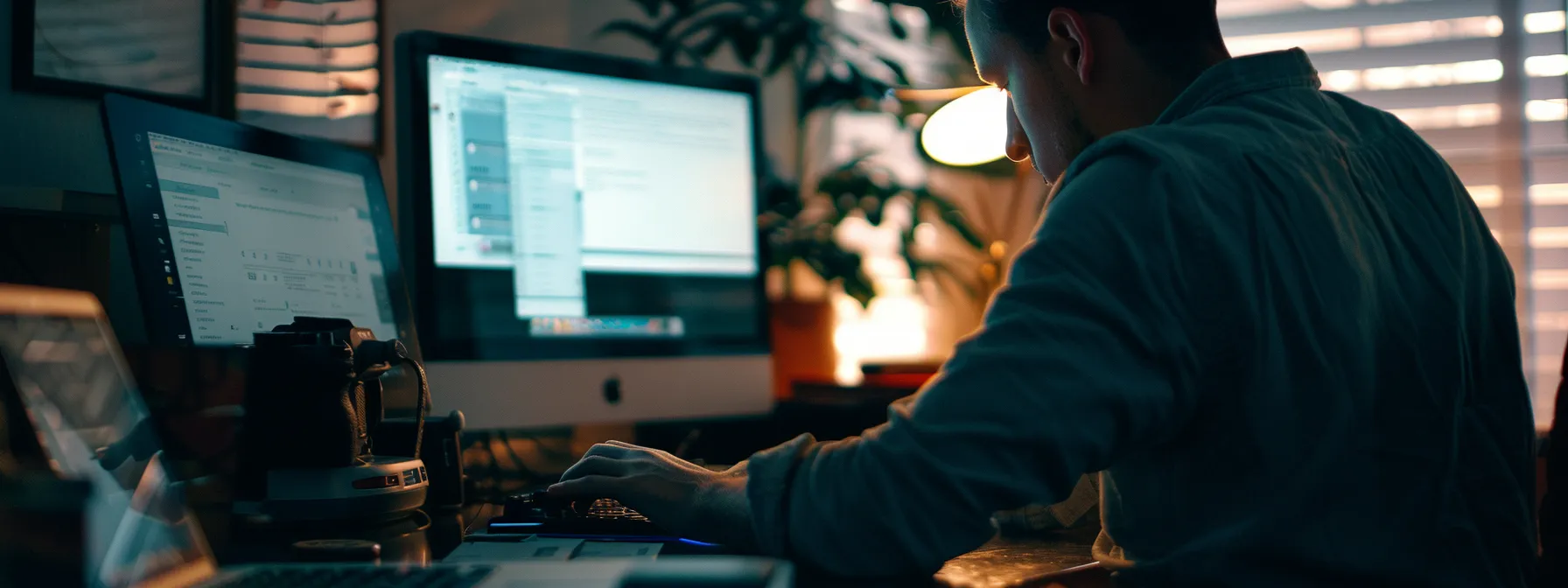 a person sitting at a computer, filling out a form to register for the online pre licensing course.