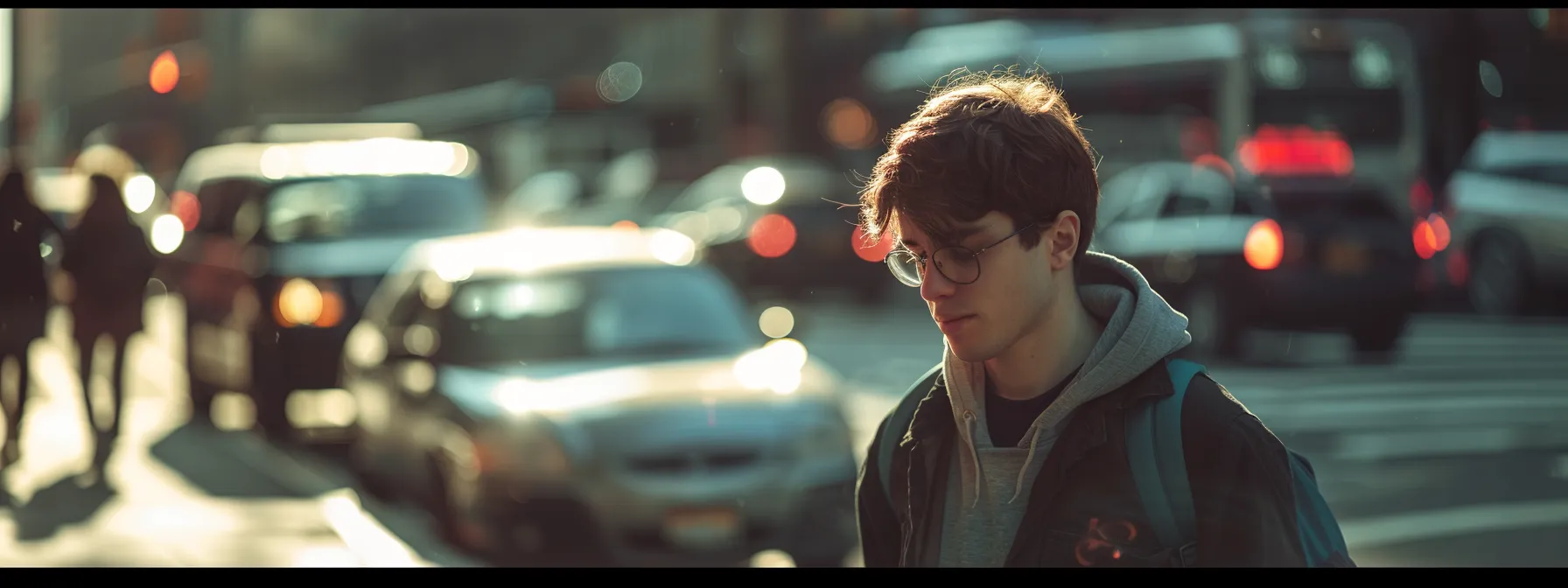 a young driver anxiously awaits their test results, their expression a mix of hope and nervousness, as they stand outside the dmv building in new york city.