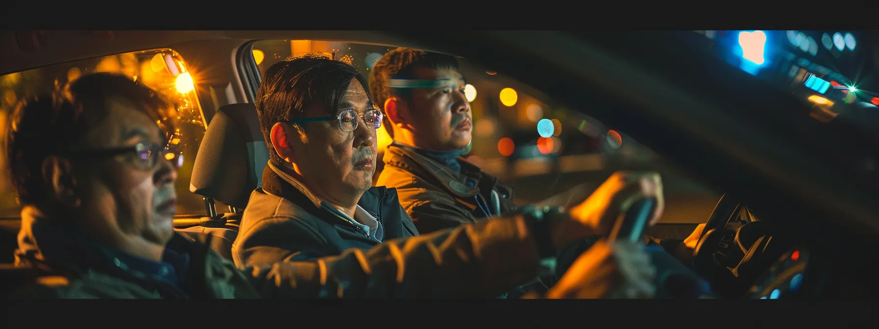 a group of anxious drivers waiting for their results after taking the road test.
