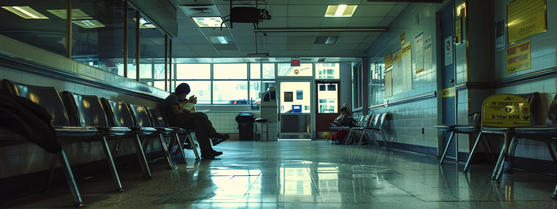 drivers anxiously waiting for their test results at the new york dmv.