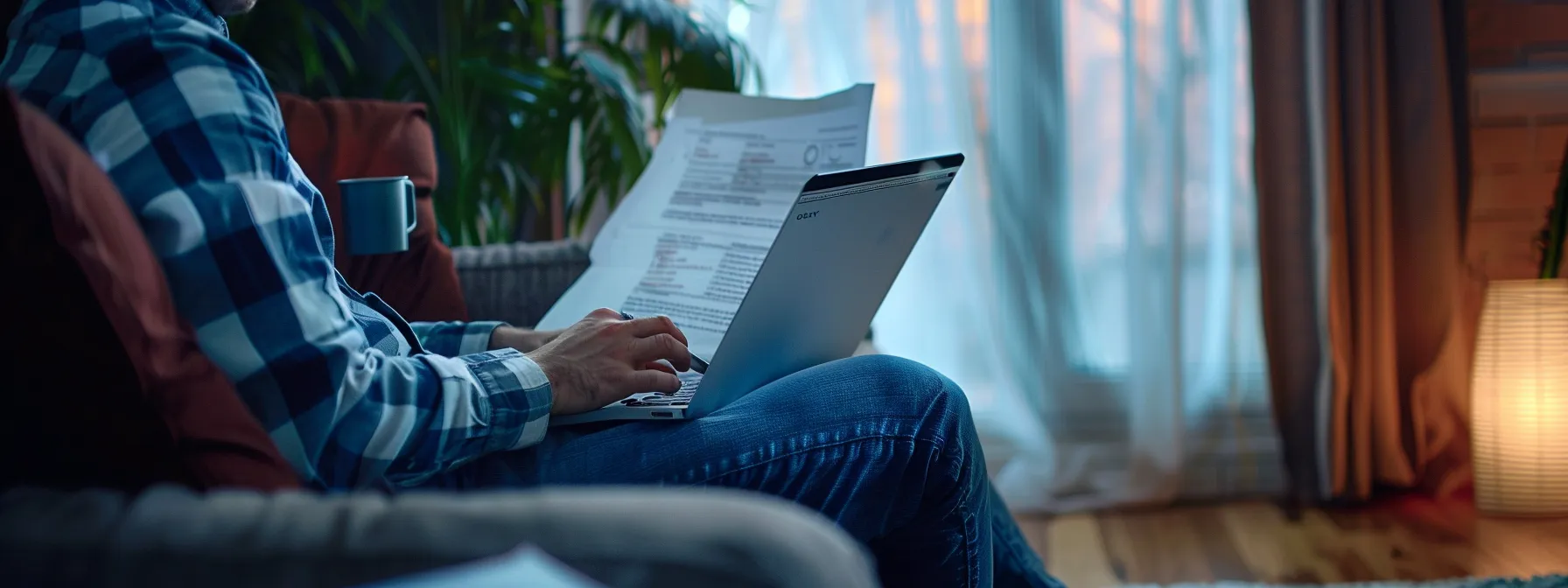 a person scheduling a road test on a laptop at home.