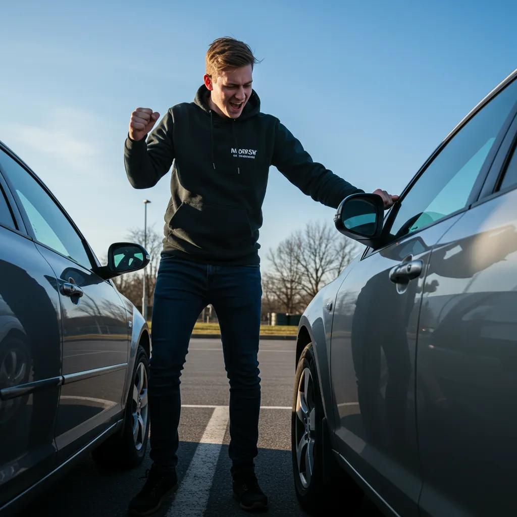 Person preparing their vehicle for the New York road test day