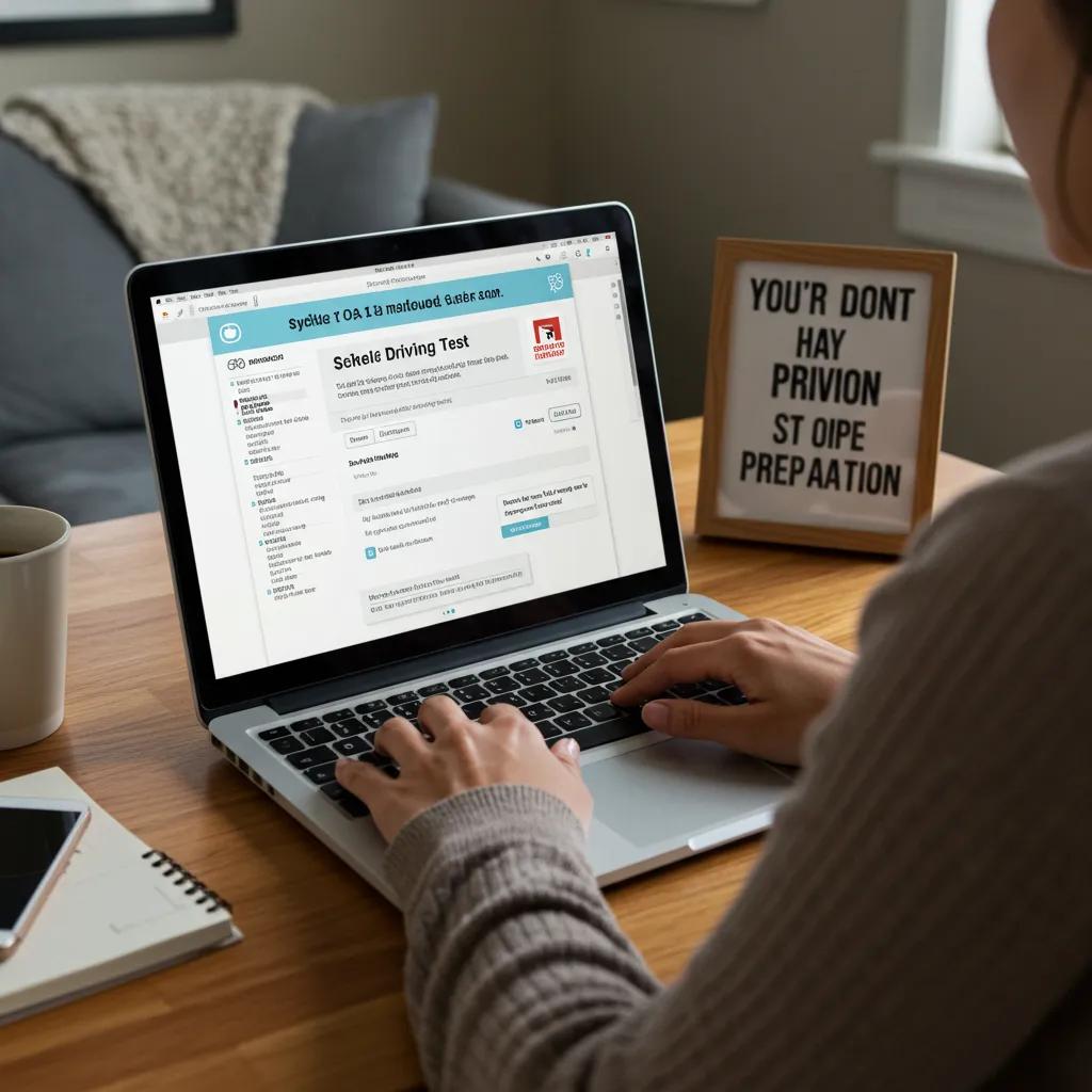 A person confidently scheduling their NY driving test online, illustrating the seamless booking process