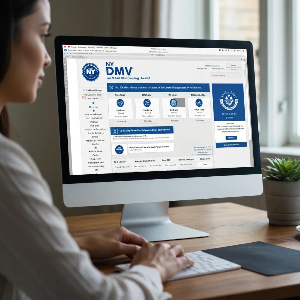 User scheduling a road test appointment on the NY DMV online portal