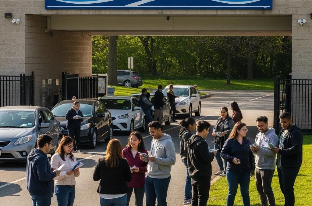 Seaview Road Test Site in Brooklyn with new drivers preparing for their tests