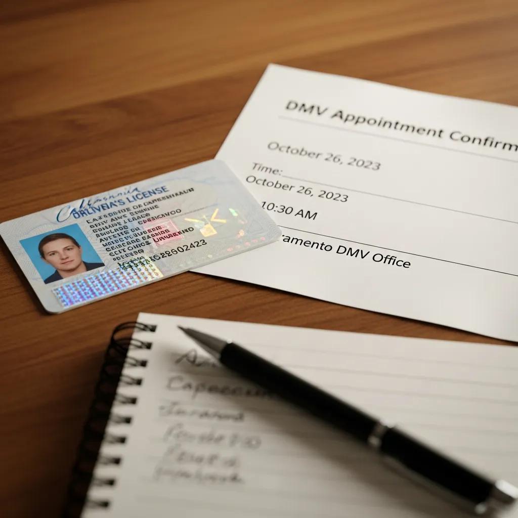 Driver's license and appointment confirmation used when rescheduling a road test